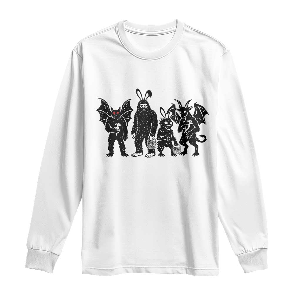 Funny Easter Cryptid Squad Long Sleeve Shirt Bigfoot Mothman Jersey Devil Chupacabra Gift