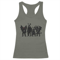 Funny Easter Cryptid Squad Racerback Tank Top Bigfoot Mothman Jersey Devil Chupacabra Gift