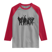 Funny Easter Cryptid Squad Raglan Shirt Bigfoot Mothman Jersey Devil Chupacabra Gift