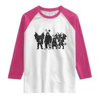 Funny Easter Cryptid Squad Raglan Shirt Bigfoot Mothman Jersey Devil Chupacabra Gift