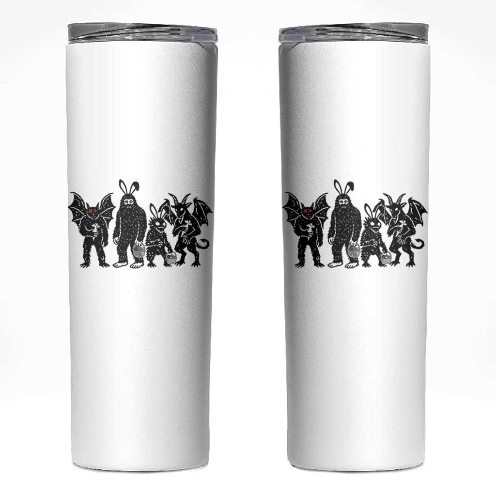 Funny Easter Cryptid Squad Skinny Tumbler Bigfoot Mothman Jersey Devil Chupacabra Gift