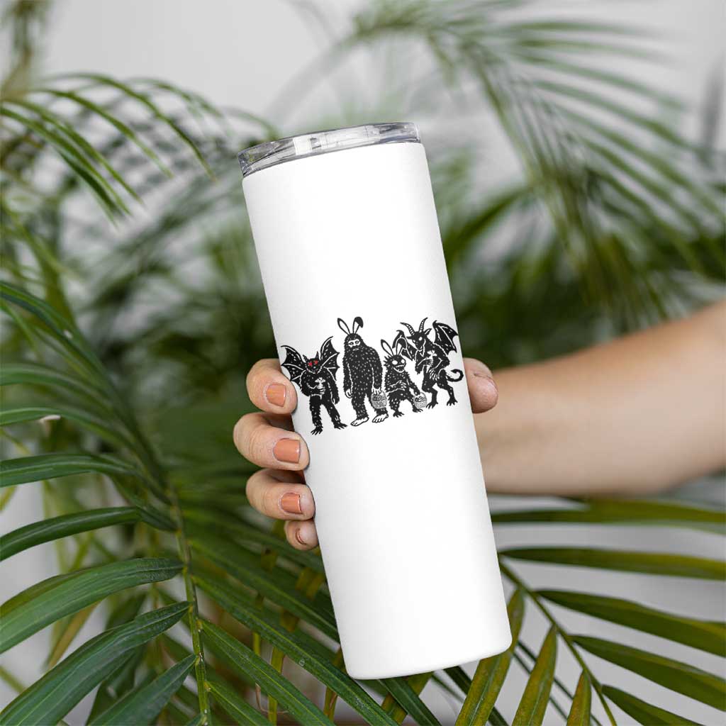 Funny Easter Cryptid Squad Skinny Tumbler Bigfoot Mothman Jersey Devil Chupacabra Gift