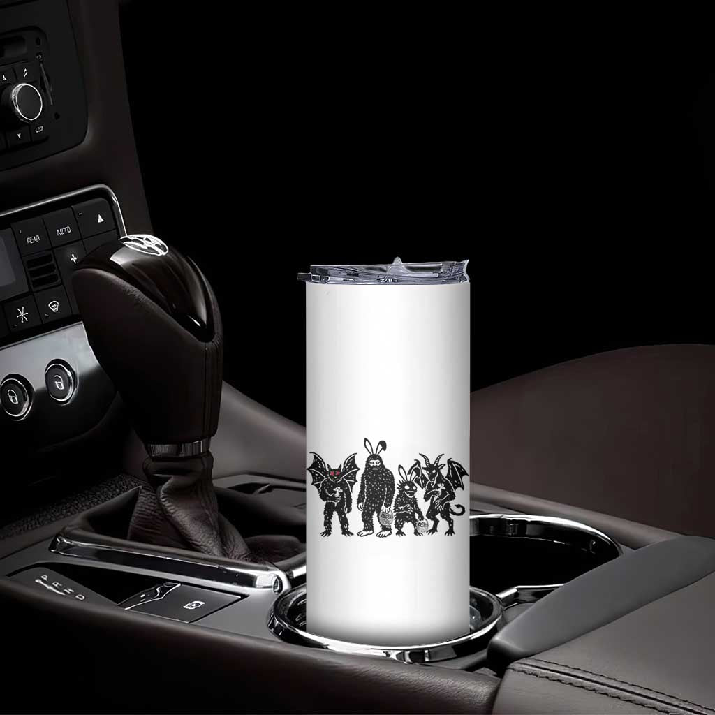 Funny Easter Cryptid Squad Skinny Tumbler Bigfoot Mothman Jersey Devil Chupacabra Gift