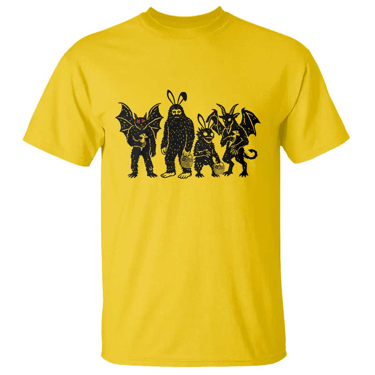 Funny Easter Cryptid Squad T Shirt Bigfoot Mothman Jersey Devil Chupacabra Gift