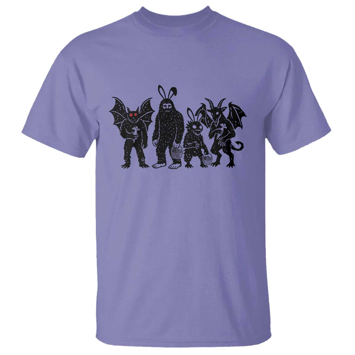 Funny Easter Cryptid Squad T Shirt Bigfoot Mothman Jersey Devil Chupacabra Gift