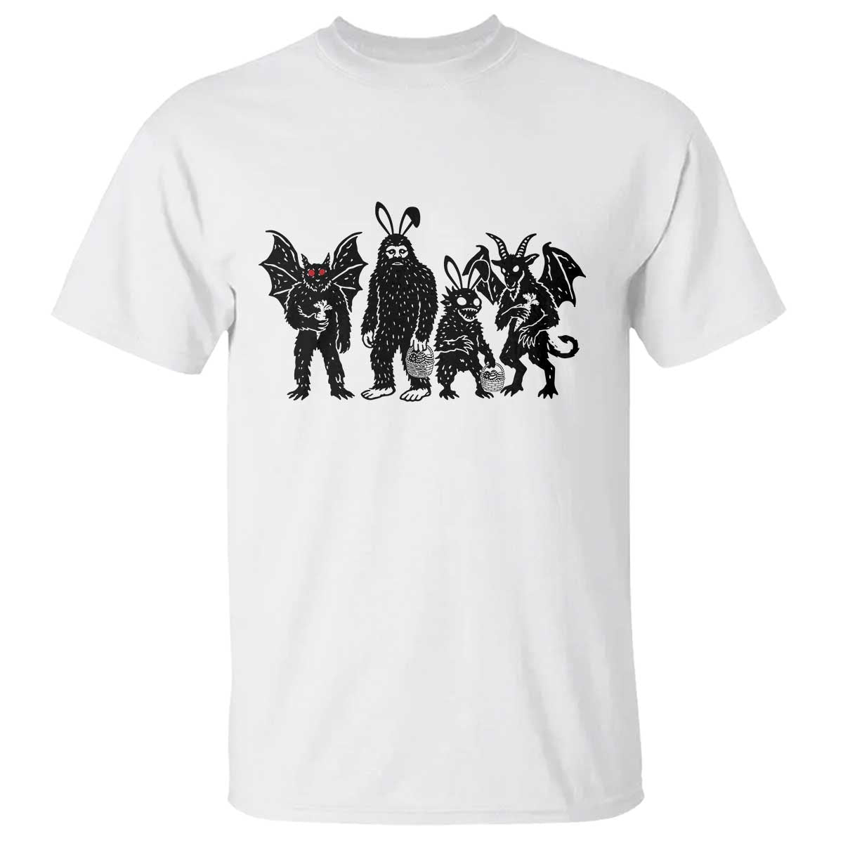 Funny Easter Cryptid Squad T Shirt Bigfoot Mothman Jersey Devil Chupacabra Gift
