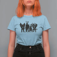 Funny Easter Cryptid Squad T Shirt For Women Bigfoot Mothman Jersey Devil Chupacabra Gift