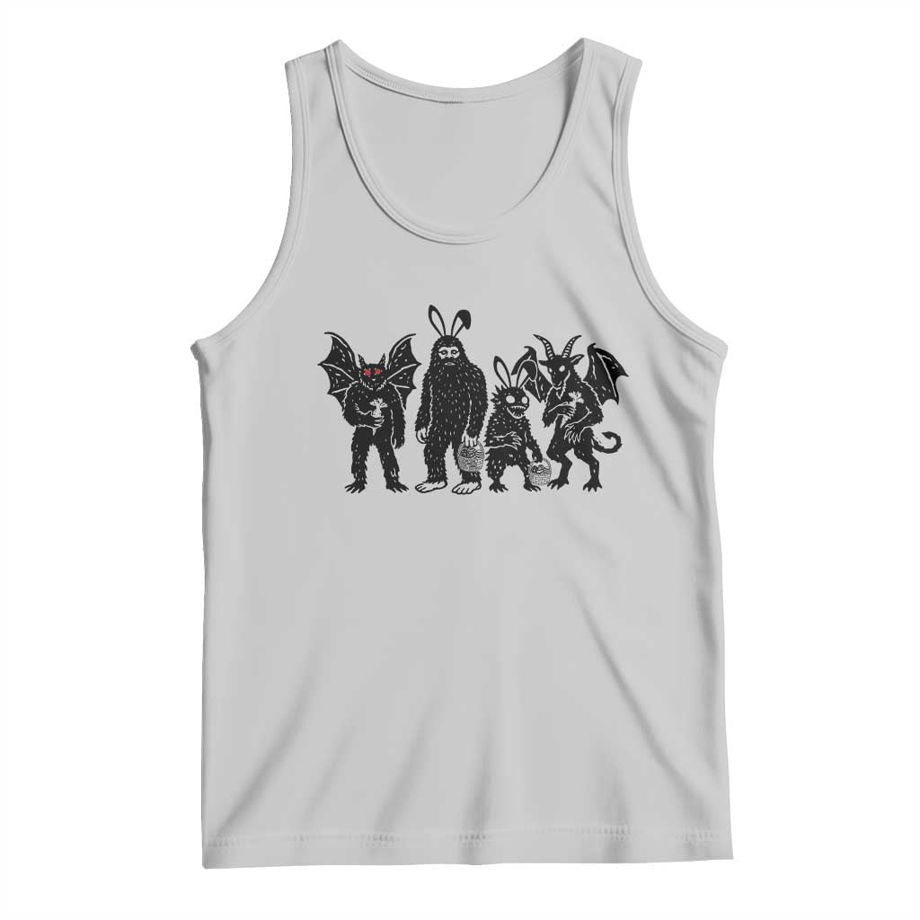 Funny Easter Cryptid Squad Tank Top Bigfoot Mothman Jersey Devil Chupacabra Gift