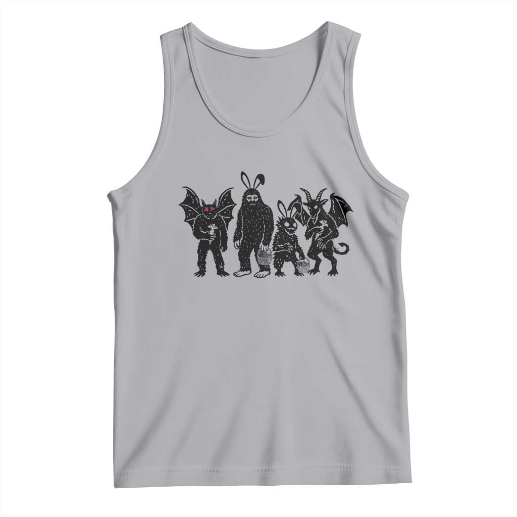 Funny Easter Cryptid Squad Tank Top Bigfoot Mothman Jersey Devil Chupacabra Gift