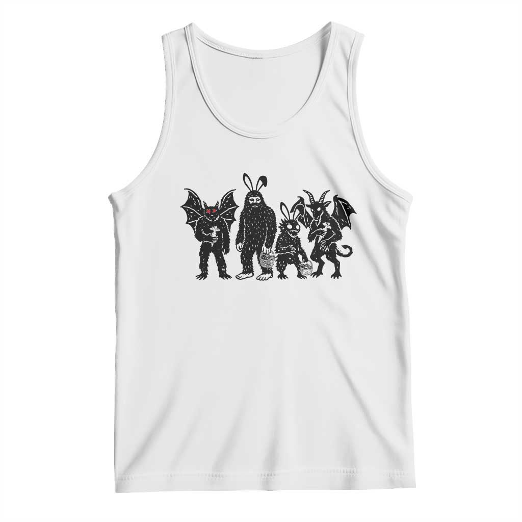 Funny Easter Cryptid Squad Tank Top Bigfoot Mothman Jersey Devil Chupacabra Gift
