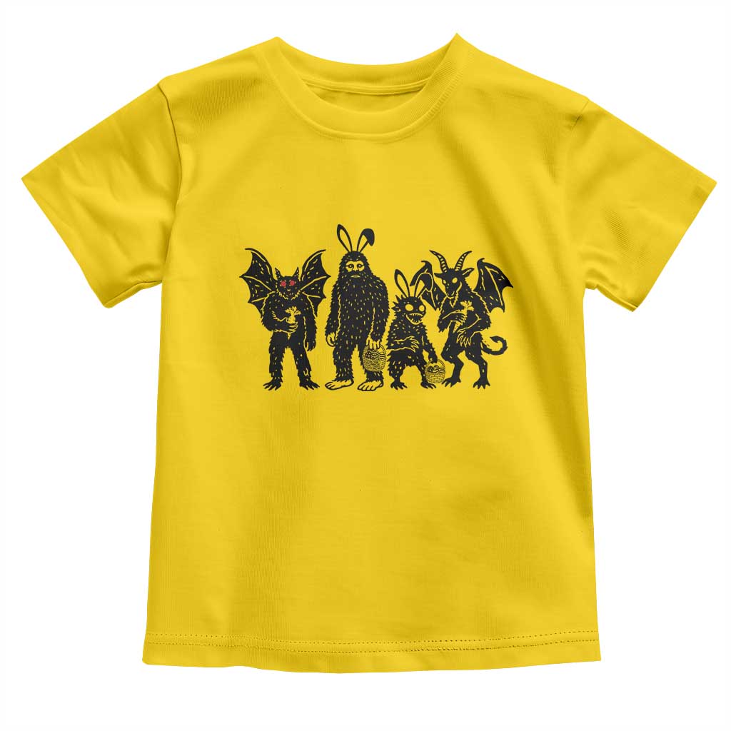 Funny Easter Cryptid Squad Toddler T Shirt Bigfoot Mothman Jersey Devil Chupacabra Gift