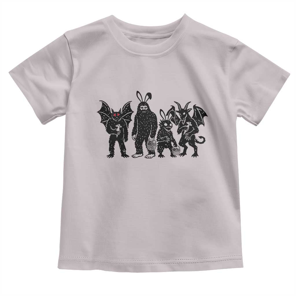Funny Easter Cryptid Squad Toddler T Shirt Bigfoot Mothman Jersey Devil Chupacabra Gift