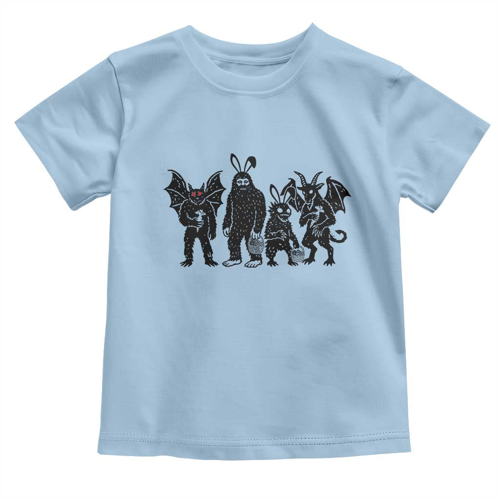 Funny Easter Cryptid Squad Toddler T Shirt Bigfoot Mothman Jersey Devil Chupacabra Gift