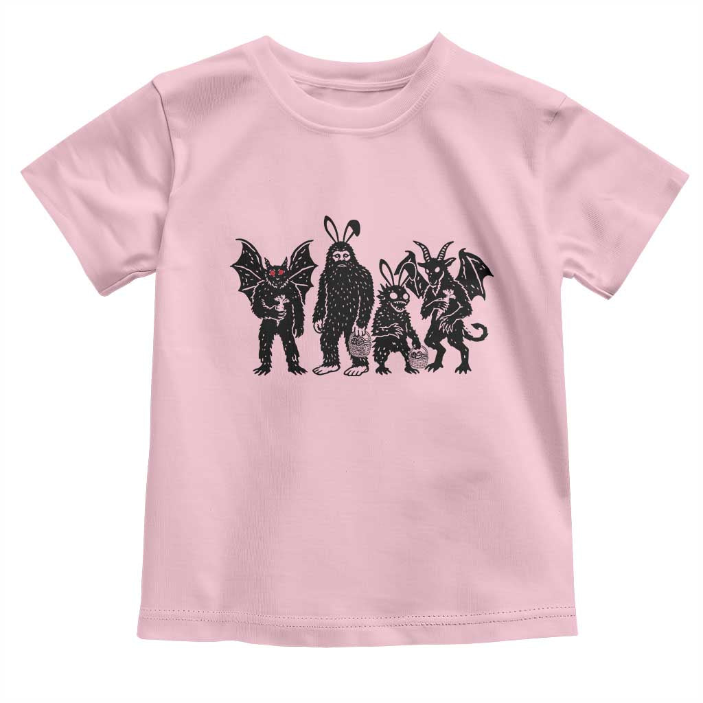 Funny Easter Cryptid Squad Toddler T Shirt Bigfoot Mothman Jersey Devil Chupacabra Gift