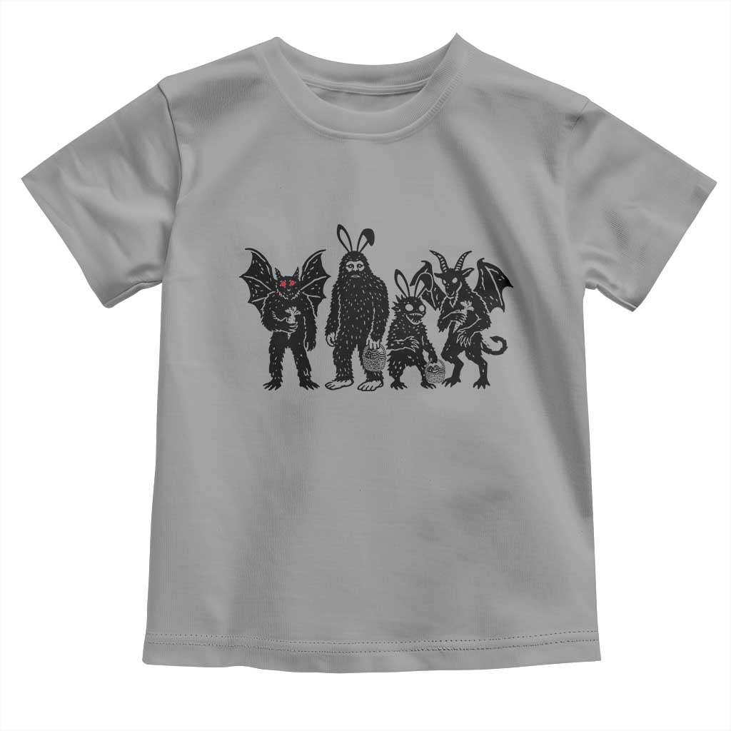 Funny Easter Cryptid Squad Toddler T Shirt Bigfoot Mothman Jersey Devil Chupacabra Gift