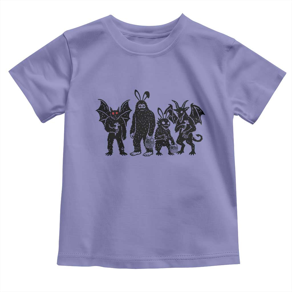 Funny Easter Cryptid Squad Toddler T Shirt Bigfoot Mothman Jersey Devil Chupacabra Gift