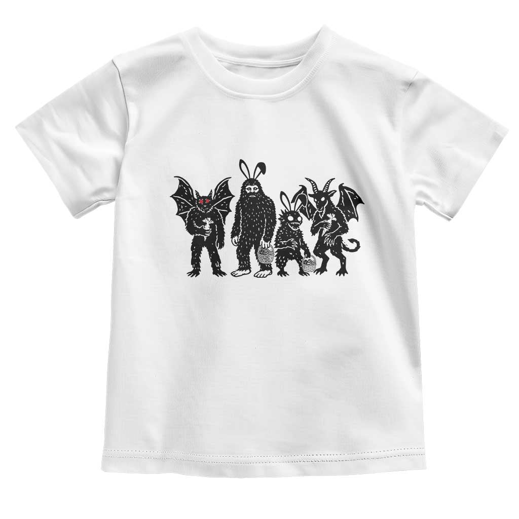 Funny Easter Cryptid Squad Toddler T Shirt Bigfoot Mothman Jersey Devil Chupacabra Gift