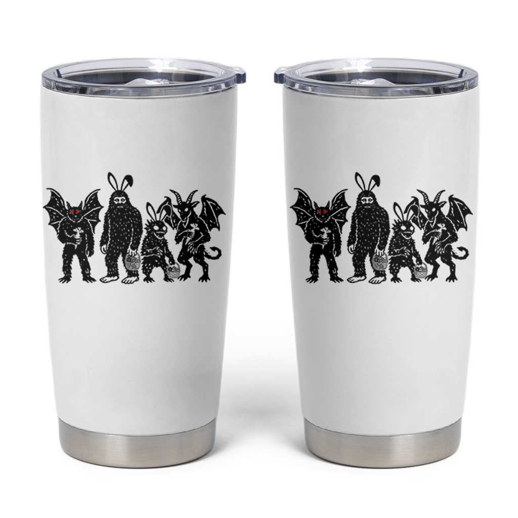 Funny Easter Cryptid Squad Tumbler Cup Bigfoot Mothman Jersey Devil Chupacabra Gift