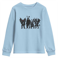 Funny Easter Cryptid Squad Youth Sweatshirt Bigfoot Mothman Jersey Devil Chupacabra Gift