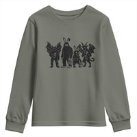 Funny Easter Cryptid Squad Youth Sweatshirt Bigfoot Mothman Jersey Devil Chupacabra Gift