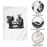 Funny Bigfoot And Mothman Egg Painting Garden Flag Cryptid Easter Gift