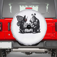 Funny Bigfoot And Mothman Egg Painting Spare Tire Cover Cryptid Easter Gift
