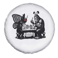Funny Bigfoot And Mothman Egg Painting Spare Tire Cover Cryptid Easter Gift