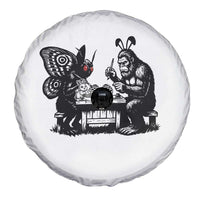 Funny Bigfoot And Mothman Egg Painting Spare Tire Cover Cryptid Easter Gift