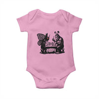 Funny Bigfoot And Mothman Egg Painting Baby Onesie Cryptid Easter Gift