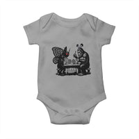 Funny Bigfoot And Mothman Egg Painting Baby Onesie Cryptid Easter Gift