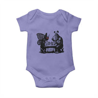 Funny Bigfoot And Mothman Egg Painting Baby Onesie Cryptid Easter Gift