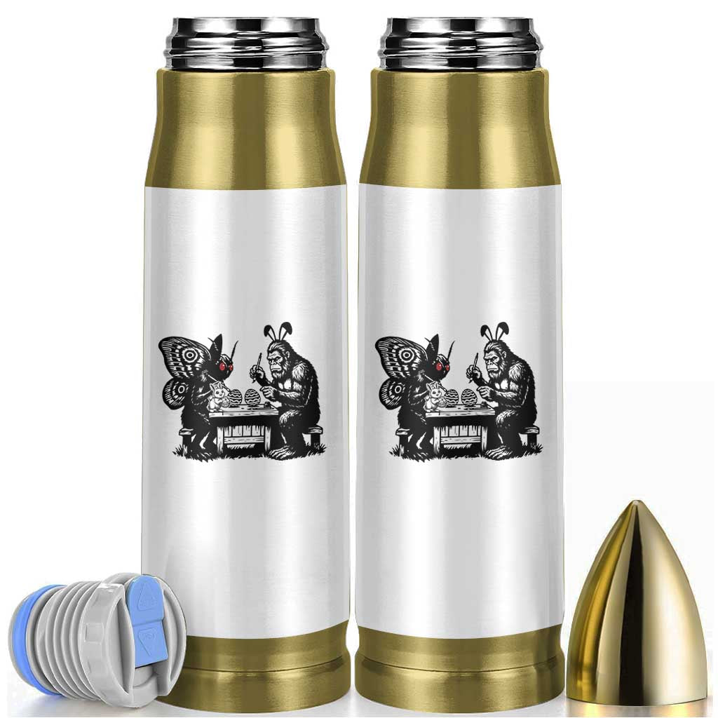 Funny Bigfoot And Mothman Egg Painting Bullet Tumbler Cryptid Easter Gift