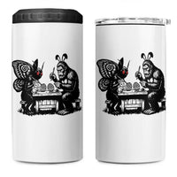 Funny Bigfoot And Mothman Egg Painting 4 in 1 Can Cooler Tumbler Cryptid Easter Gift