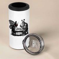 Funny Bigfoot And Mothman Egg Painting 4 in 1 Can Cooler Tumbler Cryptid Easter Gift
