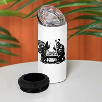 Funny Bigfoot And Mothman Egg Painting 4 in 1 Can Cooler Tumbler Cryptid Easter Gift