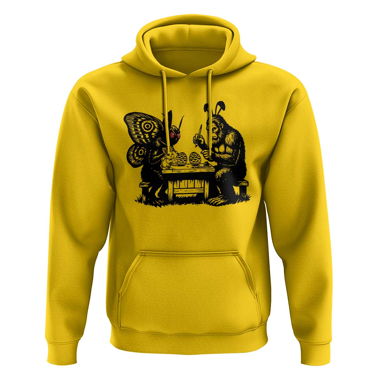 Funny Bigfoot And Mothman Egg Painting Hoodie Cryptid Easter Gift