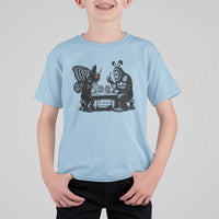 Funny Bigfoot And Mothman Egg Painting T Shirt For Kid Cryptid Easter Gift
