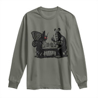 Funny Bigfoot And Mothman Egg Painting Long Sleeve Shirt Cryptid Easter Gift