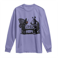 Funny Bigfoot And Mothman Egg Painting Long Sleeve Shirt Cryptid Easter Gift