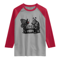 Funny Bigfoot And Mothman Egg Painting Raglan Shirt Cryptid Easter Gift