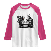 Funny Bigfoot And Mothman Egg Painting Raglan Shirt Cryptid Easter Gift