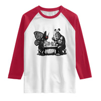 Funny Bigfoot And Mothman Egg Painting Raglan Shirt Cryptid Easter Gift