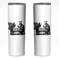 Funny Bigfoot And Mothman Egg Painting Skinny Tumbler Cryptid Easter Gift