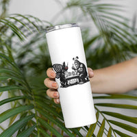Funny Bigfoot And Mothman Egg Painting Skinny Tumbler Cryptid Easter Gift