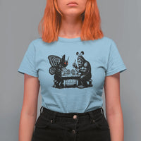 Funny Bigfoot And Mothman Egg Painting T Shirt For Women Cryptid Easter Gift
