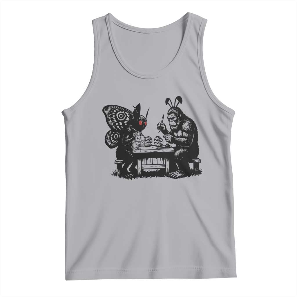 Funny Bigfoot And Mothman Egg Painting Tank Top Cryptid Easter Gift