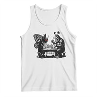 Funny Bigfoot And Mothman Egg Painting Tank Top Cryptid Easter Gift