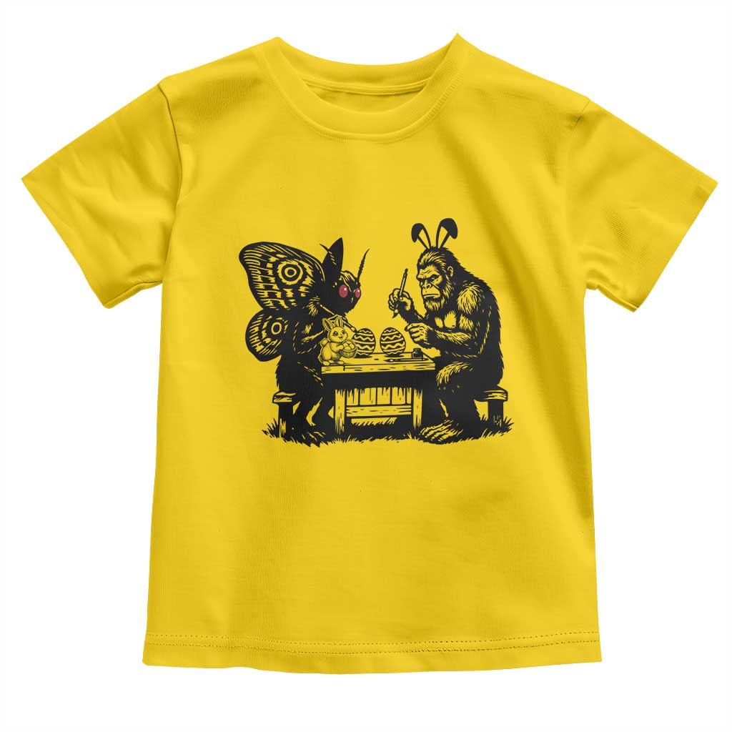 Funny Bigfoot And Mothman Egg Painting Toddler T Shirt Cryptid Easter Gift