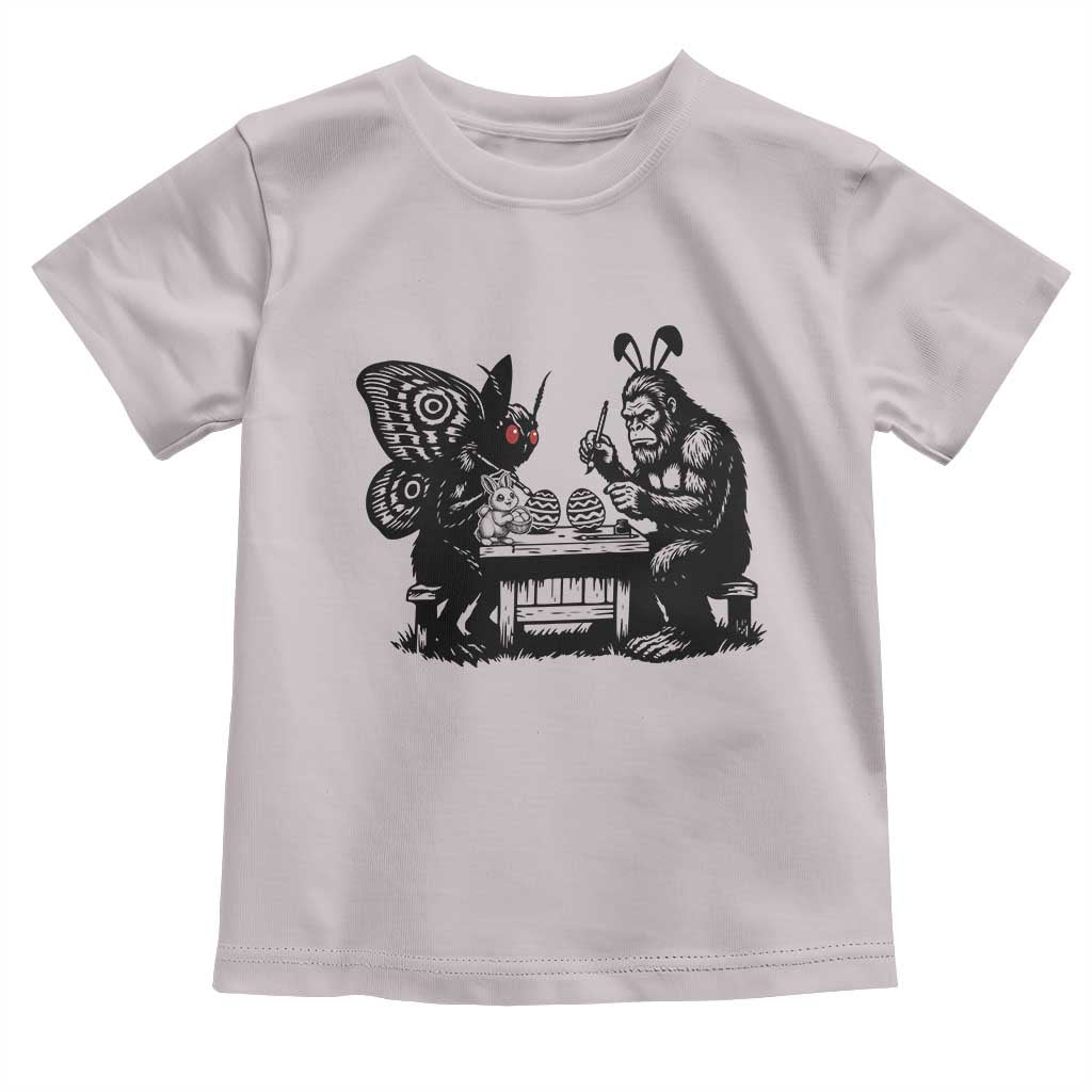 Funny Bigfoot And Mothman Egg Painting Toddler T Shirt Cryptid Easter Gift