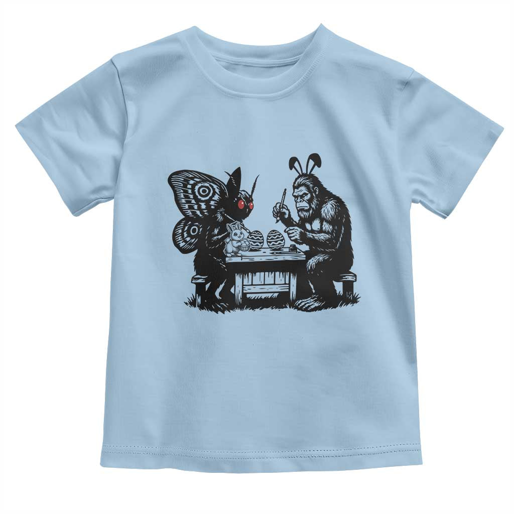 Funny Bigfoot And Mothman Egg Painting Toddler T Shirt Cryptid Easter Gift